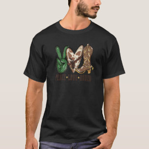 T-shirt Bottes de Cowgirl Paix Amour Rodéo Désert Cactus O