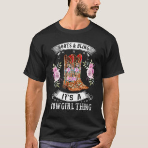 T-shirt Bottes de fille Bling Femmes mignonne Amour Pays V