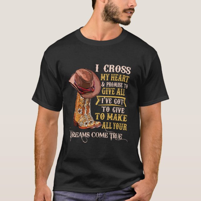 T-shirt Bottes de fille Je traverse mon coeur Vache de pay (Devant)