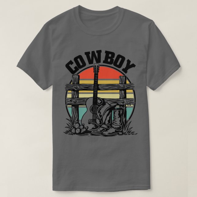 T-shirt Bottes de guitare Cowboy et Casquette Cowboy254 (Design devant)