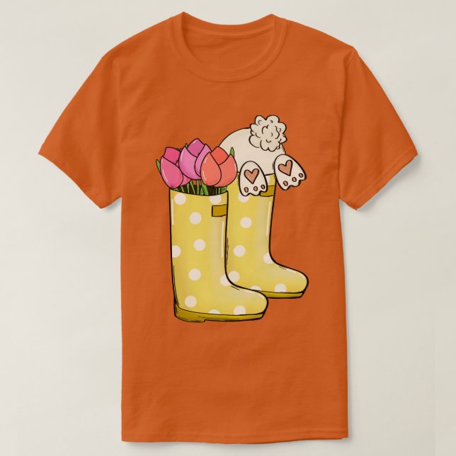T-shirt bottes de pluie printanière 1 (Design devant)