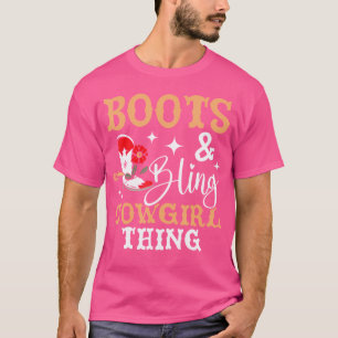 T-shirt Bottes Et Bling Chose De Cowgirl Occidental Cowboy