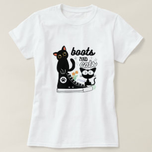 T-shirt bottes et chats