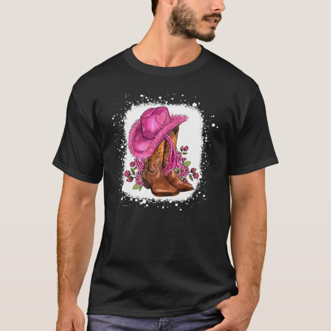 T-shirt Bottes Florales De Femme Rose Et Casquette Valenti (Devant)
