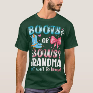 T-shirt Bottes Ou Bows Grand-mère Baby shower Révélateur S