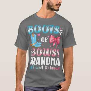 T-shirt Bottes Ou Bows Grand-mère Baby shower Révélateur S