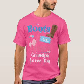 T-shirt Bottes Ou Bows Grand-Père Vous Aime Partie Révélat