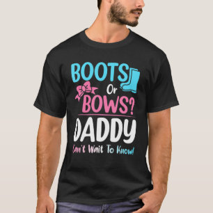 T-shirt Bottes Ou Bows Papa Genre Révéler Grossesse Announ