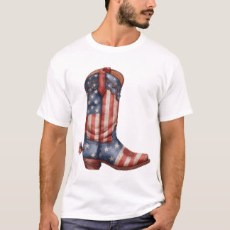 T-shirt Bottes patriotiques Country Western