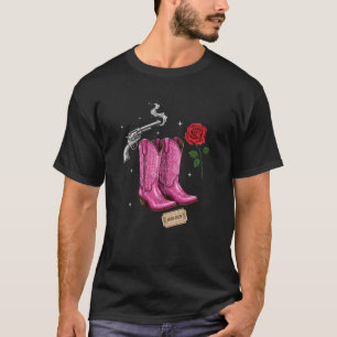 T-shirt Bottes Rodeo Queen Rose Revolver Western Country