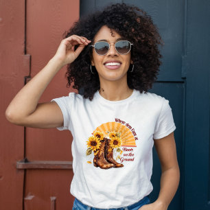 T-shirt Bottes sur le sol-là où Dem Fans At-Sunflower