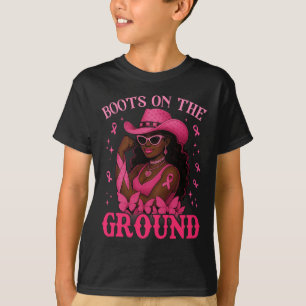 T-shirt Bottes Sur Le Sol Pink Cowgirl Cancer Du Sein Wes