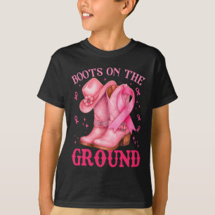 T-shirt Bottes Sur Le Sol Pink Cowgirl Cancer Du Sein Wom