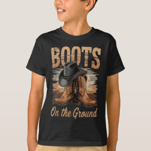 T-shirt Bottes Sur Le Terrain Cowgirl Line Danse Femmes Ho