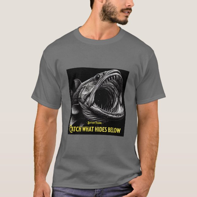 T-shirt Bottom Fishing Catch what hides below (Devant)