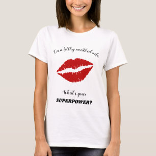 T-shirt Bouche à lèvres rouge à mâchoires filantes