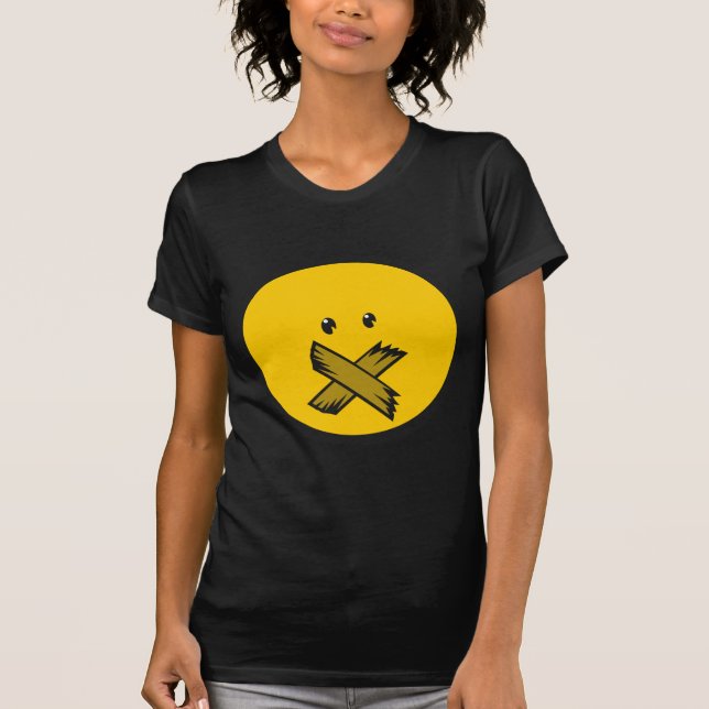 T-shirt Bouche attachée du ruban adhésif Emoji (Devant)