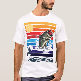 T-shirt Bouche de Bass Retro Sunset Poisson Sautant