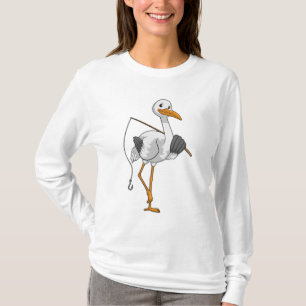T-shirt Bouche en Fisher avec canne à pêche