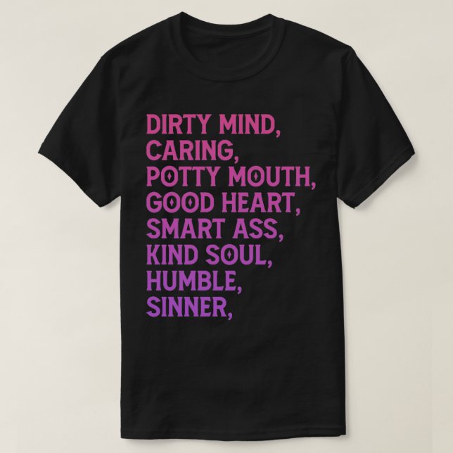 T-shirt Bouche Potty Soin Sale Soin Bien Coeur (Design devant)