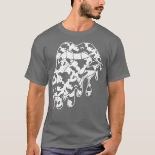 T-shirt Bouche Vache Imprimer Lièvres Animal Vache Motif