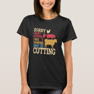 T-shirt Boucher Abattage Couteau Porc Bouchers de vache M