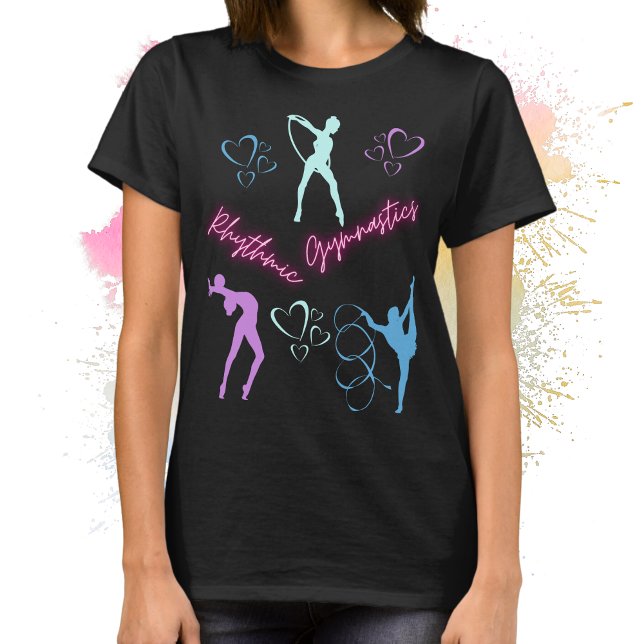 T-shirt Boucle de gymnastique rythmique, ruban et balle (Rhythmic Gymnastics Hoop, Ribbon and Ball T-Shirt)