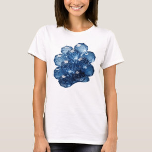 T-shirt Boucles modernes en verre bleu argenté sur mesure