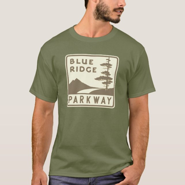 T-shirt Bouclier Blue Ridge Parkway (Devant)