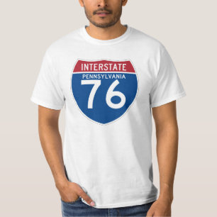 T-shirt Bouclier d'autoroute nationale de la PA I-76 de la