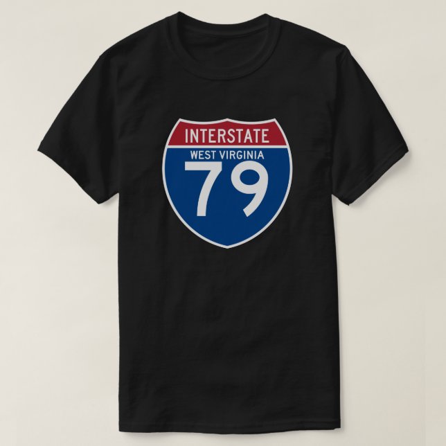 T-shirt Bouclier d'autoroute nationale de la Virginie (Design devant)
