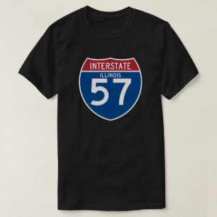 T-shirt Bouclier d'autoroute nationale de l'Illinois IL