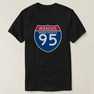 T-shirt Bouclier d'autoroute nationale du Massachusetts mA