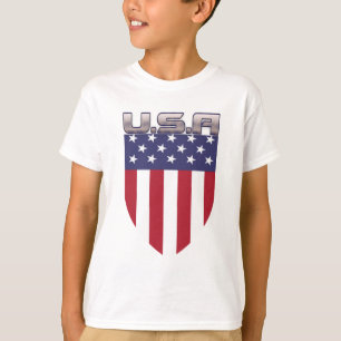T-shirt Bouclier de drapeau américain patriotique