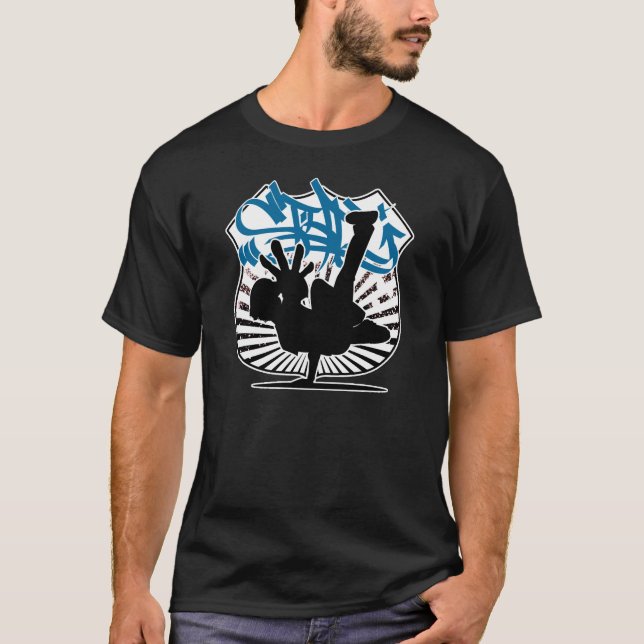 T-shirt Bouclier de graffiti de BBOYblue (Devant)