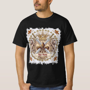 T-shirt Bouclier de Griffon Lion Armoiries Familiales Nom