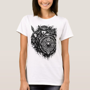 T-shirt Bouclier de la vierge guerrière – Encre de guerrie