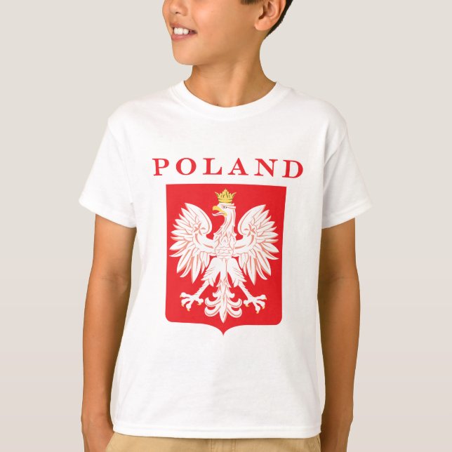 T-shirt Bouclier de rouge de la Pologne Eagle (Devant)