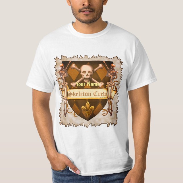 T-shirt Bouclier d'équipe de squelette  (Devant)
