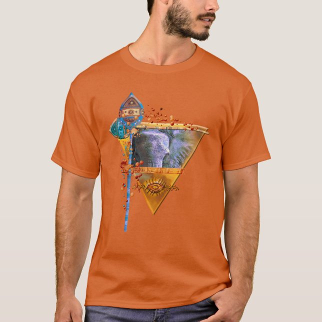 T-shirt Bouclier éléphant "LA TRIBU PUISSANTE" (Devant)