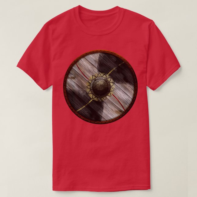 T-shirt Bouclier vif Deux tons plus rouge ampoule jaune li (Design devant)