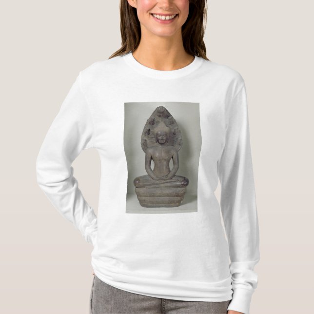 T-shirt Bouddha a assis dans la méditation sur le Naga, (Devant)