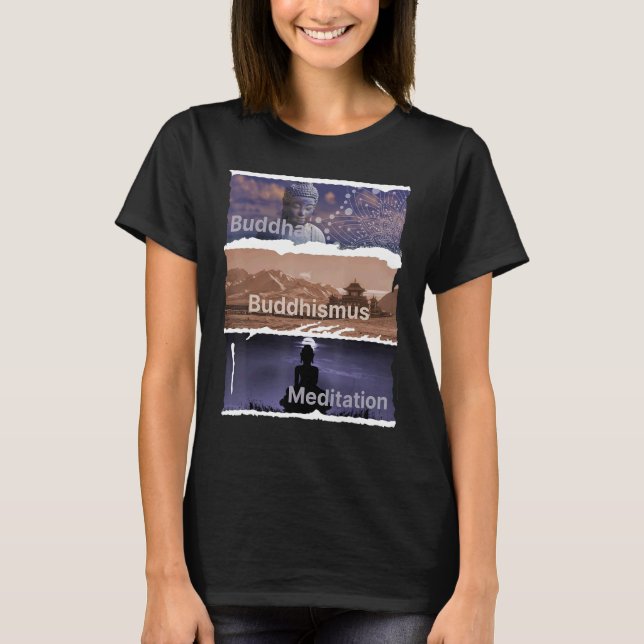 T-shirt Bouddha Bouddhisme Mode Femme Hommes Méditation Pu (Devant)