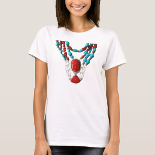 T-shirt Bouddha Coral Rouge Turquoise Collier Femme T-shir