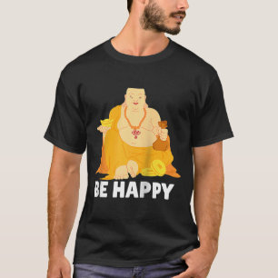 T-shirt Bouddha Moine Namaste Prier Smile Happy Rire