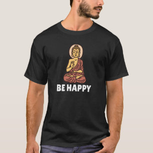 T-shirt Bouddha Moine Namaste Prier Smile Happy Rire