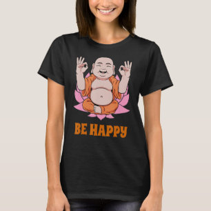 T-shirt Bouddha Moine Namaste Prier Smile Happy Rire