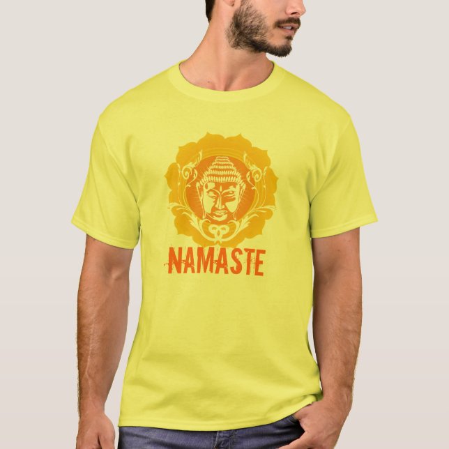 T-shirt Bouddha orange et jaune font face (Devant)