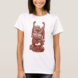 T-shirt Bouddha riant (rouge foncé)