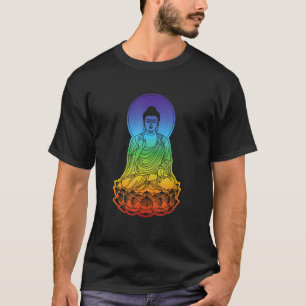 T-shirt Bouddhisme 7 Chakras Yoga Bouddha Arc-en-ciel